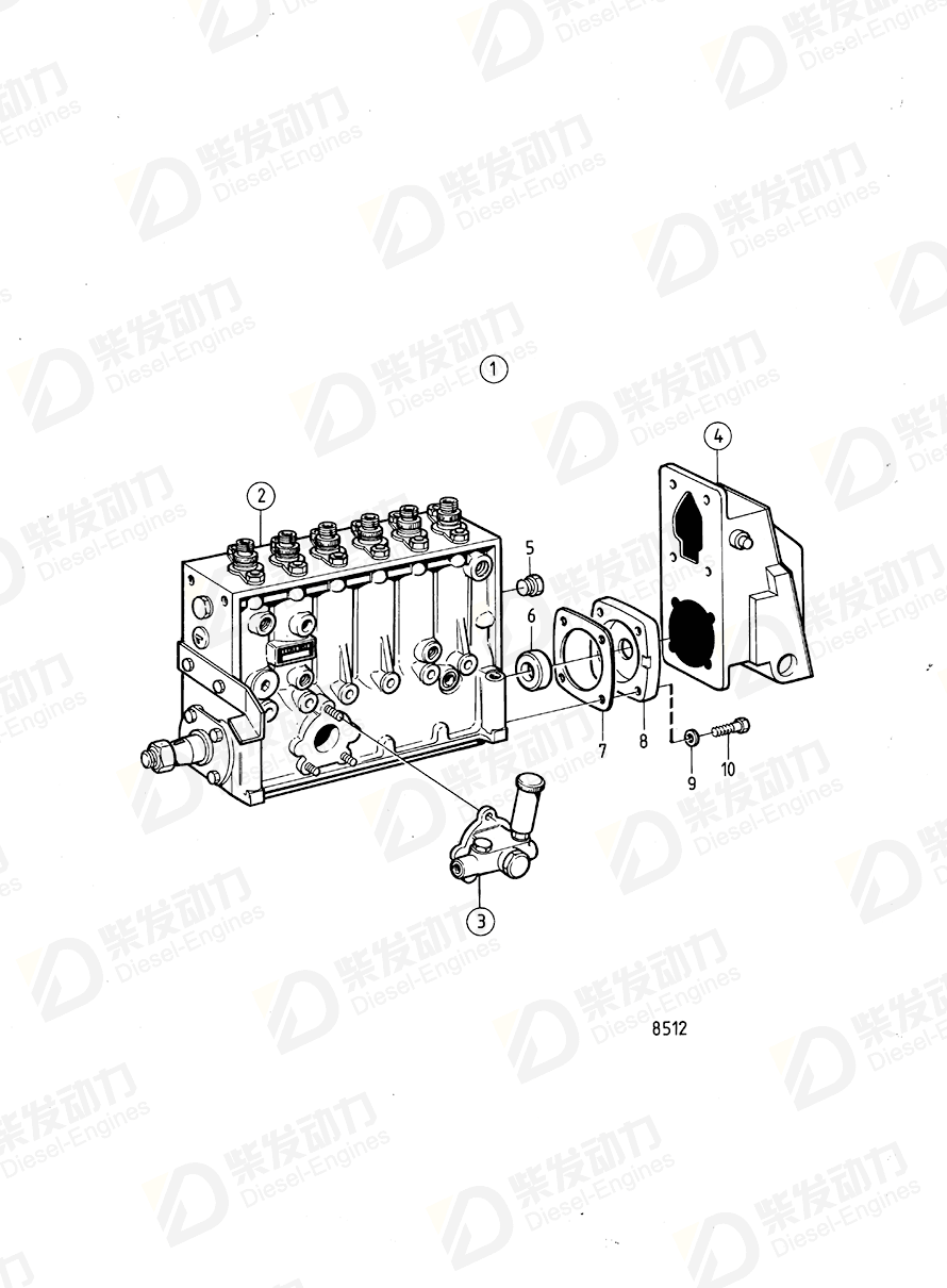 volvo penta Injection pump 849595 Drawing volvo penta Injection pump 849595 Drawing